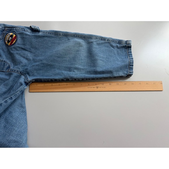 Baby Gap Kids Blue Denim Patches Overalls Vintage Sports Rugby Size 3T - Picture 8 of 11
